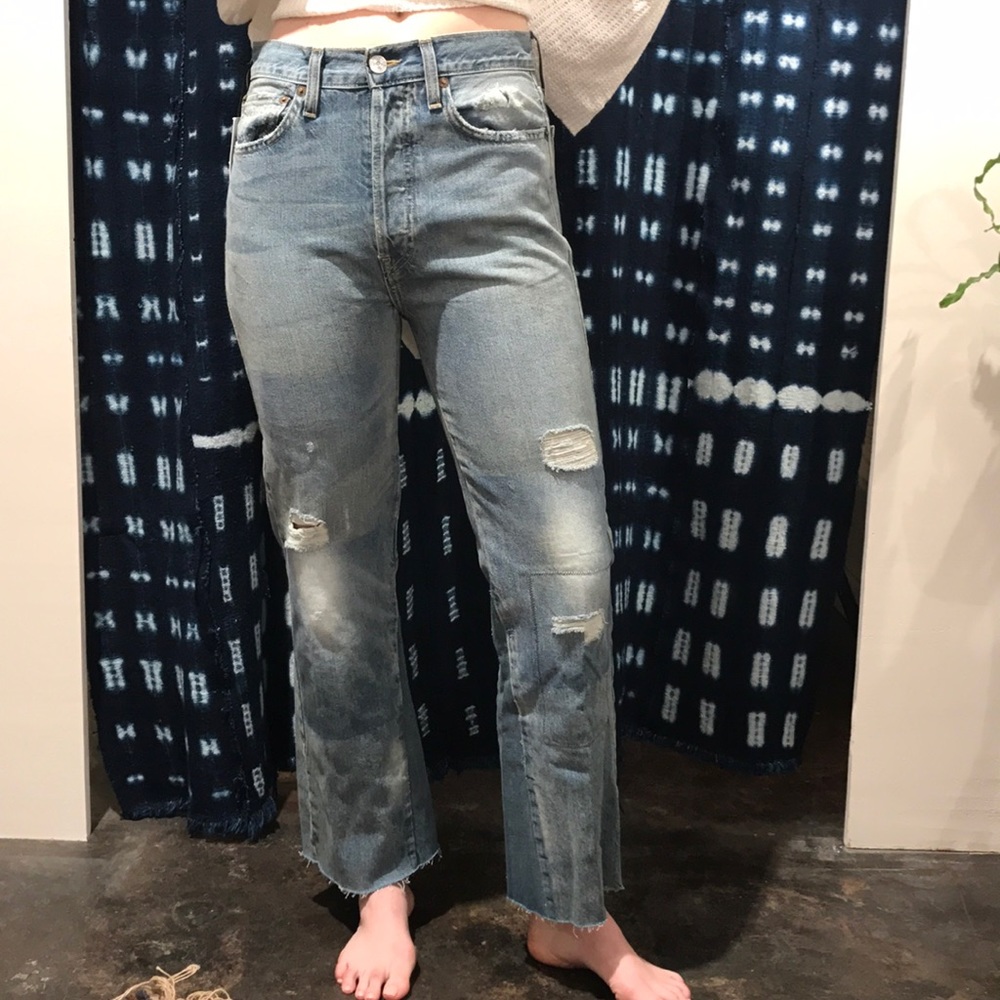 Re/done jeans size 27 high rise crop flare NWT